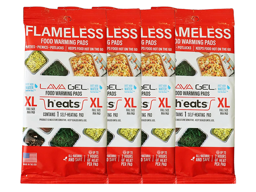 Catering and large order food pans kept hot with Lava Gel® warming pads
